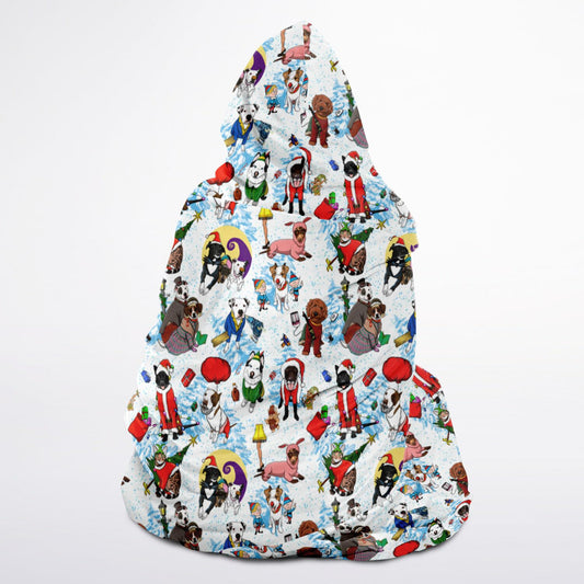 Christmas Movie Pups Minky Hooded Blanket
